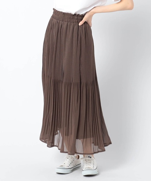 Grand PARK(グランドパーク)の「消しプリーツ 楊柳シフォンスカート(スカート・レディース・ブラック/ブラウン/ライトグレー/パープル・FREE)」の3枚目の写真