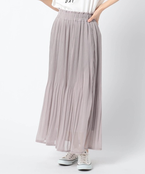Grand PARK(グランドパーク)の「消しプリーツ 楊柳シフォンスカート(スカート・レディース・ブラック/ブラウン/ライトグレー/パープル・FREE)」の1枚目の写真