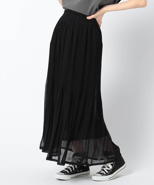 Grand PARK(グランドパーク)の「消しプリーツ 楊柳シフォンスカート(スカート・レディース・ブラック/ブラウン/ライトグレー/パープル・FREE)」の2枚目の写真