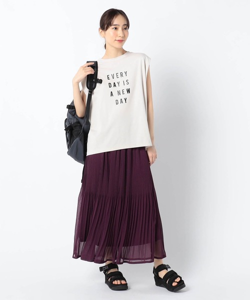 Grand PARK(グランドパーク)の「消しプリーツ 楊柳シフォンスカート(スカート・レディース・ブラック/ブラウン/ライトグレー/パープル・FREE)」の8枚目の写真