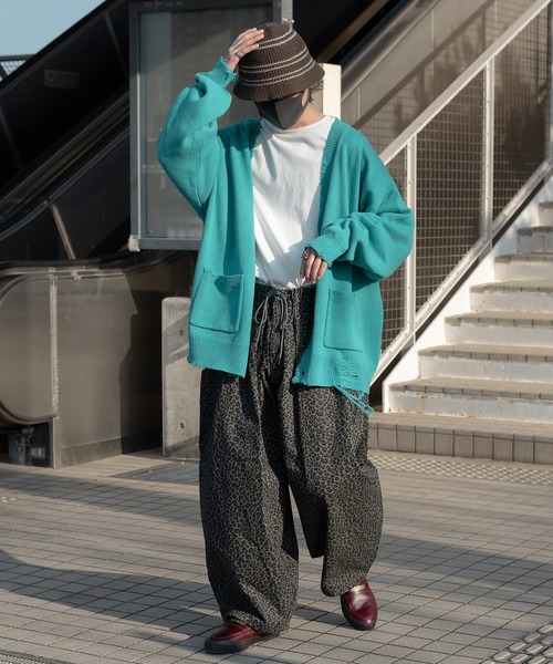 Perushu（ペルーシュ）の「ルーズダメージニットカーディガン（カーディガン/ボレロ・メンズ・オレンジ/チャコールグレー/ブルー・MEDIUM/LARGE）」の13枚目の写真