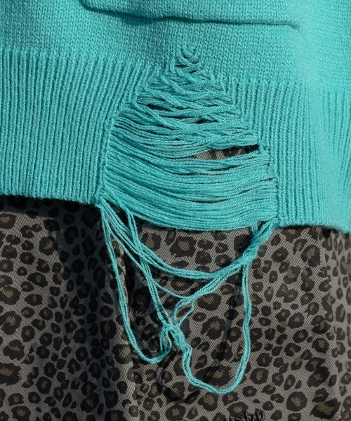 Perushu（ペルーシュ）の「ルーズダメージニットカーディガン（カーディガン/ボレロ・メンズ・オレンジ/チャコールグレー/ブルー・MEDIUM/LARGE）」の17枚目の写真