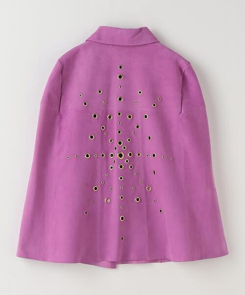 Steven Alan（スティーブンアラン）の「＜forte_forte＞SUEDE STUDS CAPE/ケープ（ポンチョ・レディース・パープル・1）」の4枚目の写真
