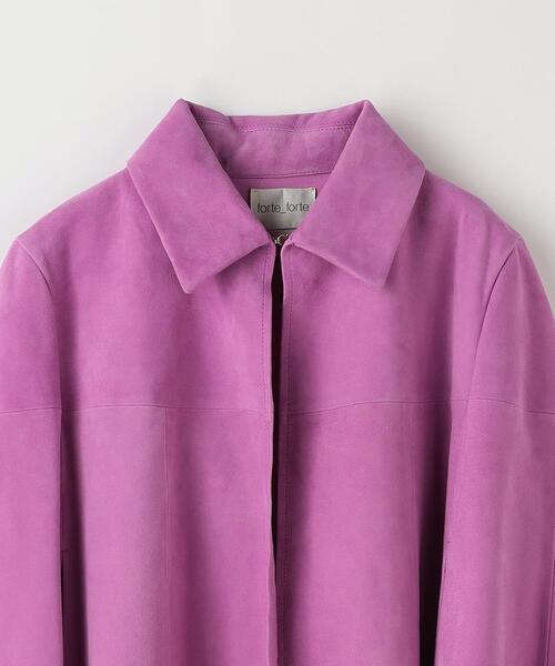 Steven Alan（スティーブンアラン）の「＜forte_forte＞SUEDE STUDS CAPE/ケープ（ポンチョ・レディース・パープル・1）」の6枚目の写真