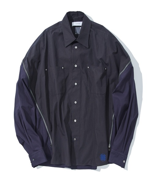 FACETASM（ファセッタズム）の「【FACETASM /ファセッタズム】ZIPPED PLAIN SHIRT（シャツ/ブラウス・メンズ・ブラック/ブルー・4/3）」の2枚目の写真