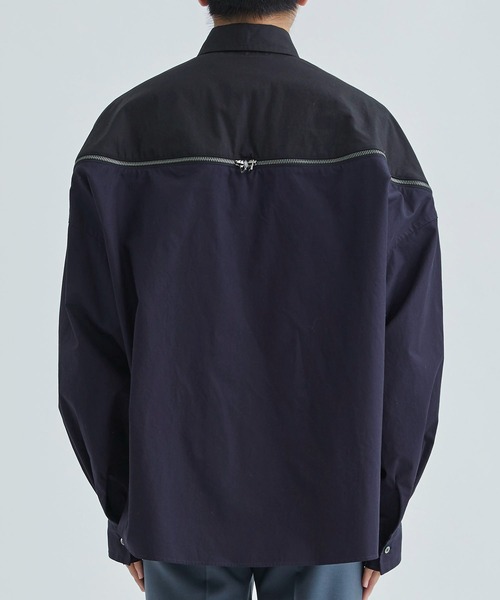 FACETASM（ファセッタズム）の「【FACETASM /ファセッタズム】ZIPPED PLAIN SHIRT（シャツ/ブラウス・メンズ・ブラック/ブルー・4/3）」の3枚目の写真