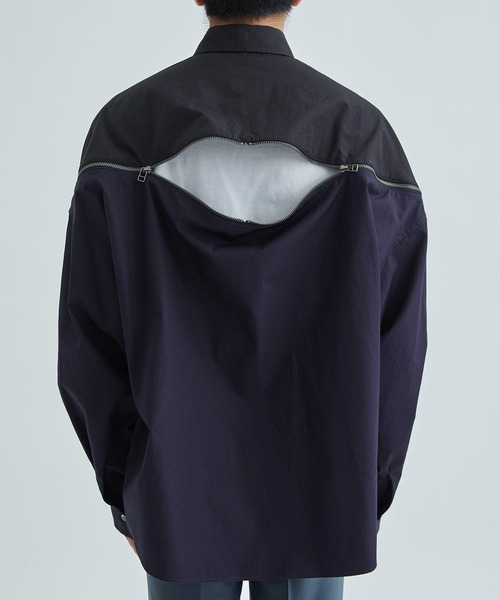 FACETASM（ファセッタズム）の「【FACETASM /ファセッタズム】ZIPPED PLAIN SHIRT（シャツ/ブラウス・メンズ・ブラック/ブルー・4/3）」の4枚目の写真
