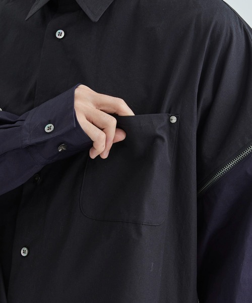 FACETASM /ファセッタズム】ZIPPED PLAIN SHIRT（シャツ/ブラウス