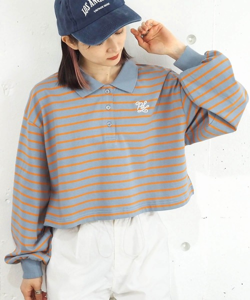 tiptop(ティップトップ)の「ポロ衿刺繍ショートプルオーバー(Tシャツ/カットソー・レディース・A/B/C/ブラック/オフホワイト・FREE)」の5枚目の写真
