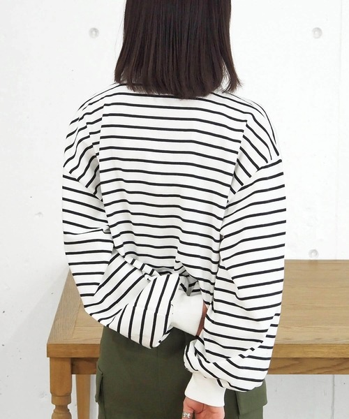 tiptop(ティップトップ)の「ポロ衿刺繍ショートプルオーバー(Tシャツ/カットソー・レディース・A/B/C/ブラック/オフホワイト・FREE)」の15枚目の写真