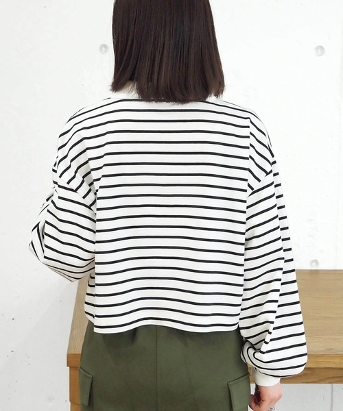 tiptop(ティップトップ)の「ポロ衿刺繍ショートプルオーバー(Tシャツ/カットソー・レディース・A/B/C/ブラック/オフホワイト・FREE)」の16枚目の写真