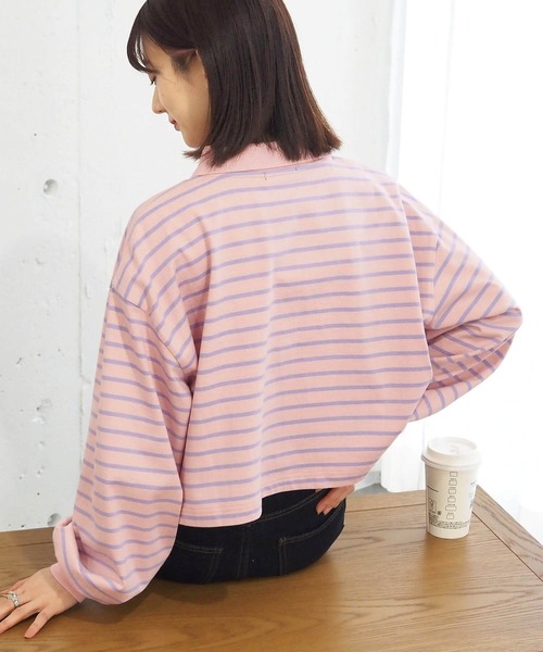 tiptop(ティップトップ)の「ポロ衿刺繍ショートプルオーバー(Tシャツ/カットソー・レディース・A/B/C/ブラック/オフホワイト・FREE)」の20枚目の写真