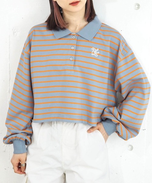 tiptop(ティップトップ)の「ポロ衿刺繍ショートプルオーバー(Tシャツ/カットソー・レディース・A/B/C/ブラック/オフホワイト・FREE)」の21枚目の写真