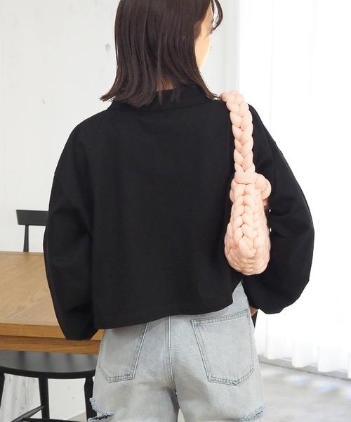 tiptop(ティップトップ)の「ポロ衿刺繍ショートプルオーバー(Tシャツ/カットソー・レディース・A/B/C/ブラック/オフホワイト・FREE)」の12枚目の写真