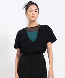 Ray BEAMS | Ray BEAMS / ヨーク メッシュ キリカエ Tシャツ(Tシャツ/カットソー)