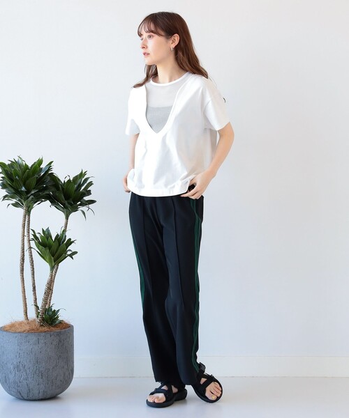 Ray BEAMS(レイビームス)の「Ray BEAMS / ヨーク メッシュ キリカエ Tシャツ(Tシャツ/カットソー・レディース・ホワイト/ブラック・ONE SIZE)」の12枚目の写真