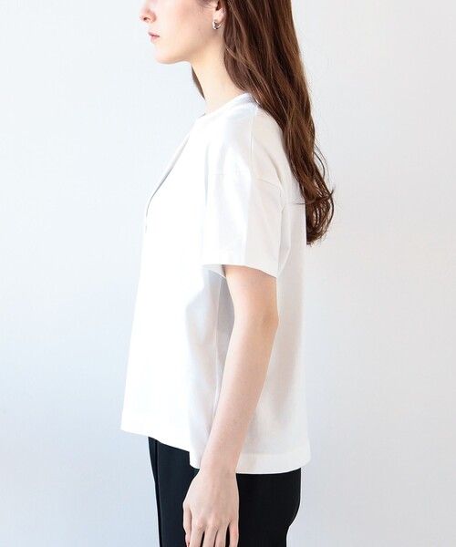 Ray BEAMS(レイビームス)の「Ray BEAMS / ヨーク メッシュ キリカエ Tシャツ(Tシャツ/カットソー・レディース・ホワイト/ブラック・ONE SIZE)」の10枚目の写真