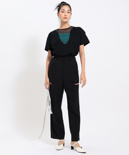 Ray BEAMS(レイビームス)の「Ray BEAMS / ヨーク メッシュ キリカエ Tシャツ(Tシャツ/カットソー・レディース・ホワイト/ブラック・ONE SIZE)」の20枚目の写真