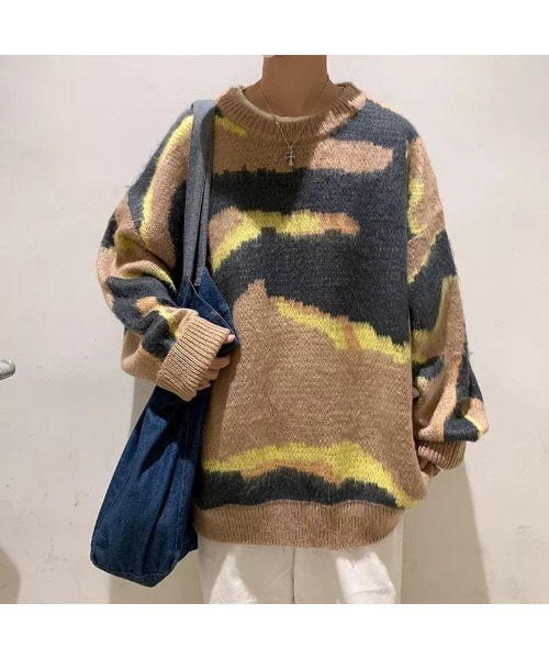 【WARAIJOGO（ワライジョーゴ）】総柄パターンアクリルニットプルオーバー（ニット/セーター）｜WARAIJOGO（ワライジョウゴ）