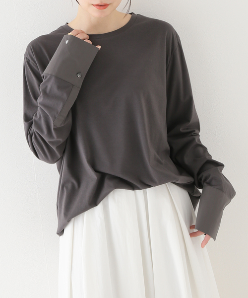 plage（プラージュ）の「【R’IAM】カフス ロンT（Tシャツ/カットソー・レディース・グレー/ホワイト・FREE）」の19枚目の写真