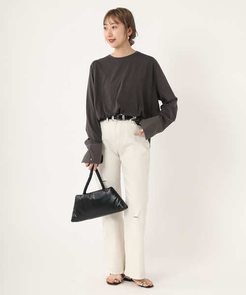 plage（プラージュ）の「【R’IAM】カフス ロンT（Tシャツ/カットソー・レディース・グレー/ホワイト・FREE）」の22枚目の写真