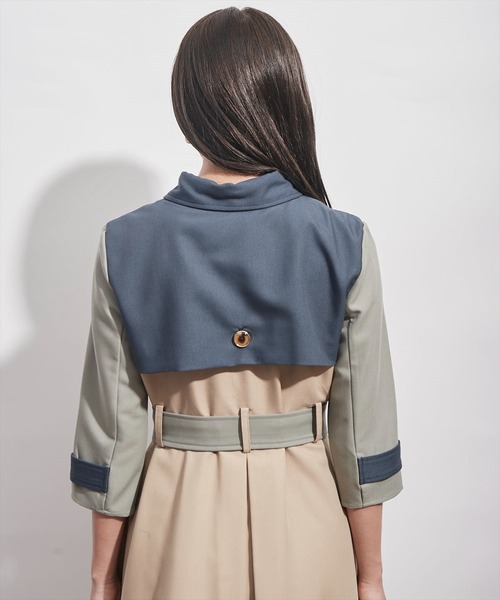 REDYAZEL(レディアゼル)の「カラーブロックトレンチワンピース(ワンピース・レディース・カーキ/ミント/ベージュ・SMALL/MEDIUM)」の10枚目の写真