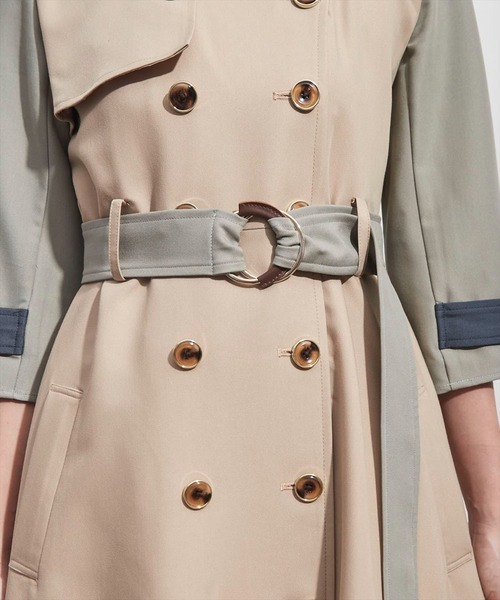 REDYAZEL(レディアゼル)の「カラーブロックトレンチワンピース(ワンピース・レディース・カーキ/ミント/ベージュ・SMALL/MEDIUM)」の11枚目の写真