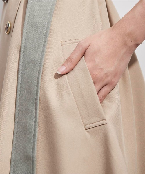 REDYAZEL(レディアゼル)の「カラーブロックトレンチワンピース(ワンピース・レディース・カーキ/ミント/ベージュ・SMALL/MEDIUM)」の13枚目の写真