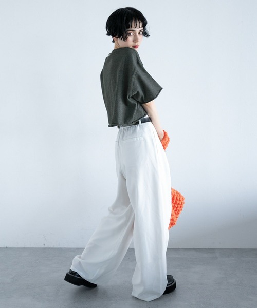 PAGEBOY（ページボーイ）の「カレッジショートT（Tシャツ/カットソー・レディース・チャコールグレー/オートミール/ターコイズブルー・FREE）」の16枚目の写真