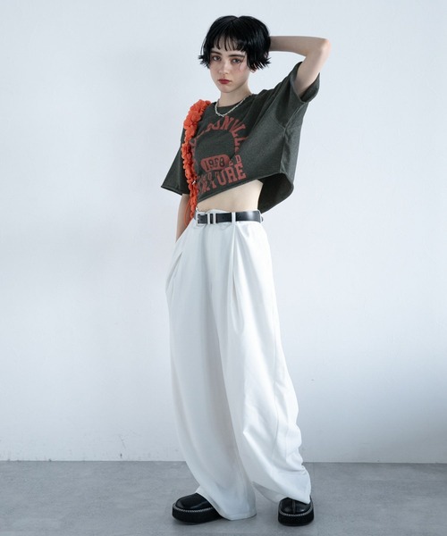 PAGEBOY（ページボーイ）の「カレッジショートT（Tシャツ/カットソー・レディース・チャコールグレー/オートミール/ターコイズブルー・FREE）」の17枚目の写真