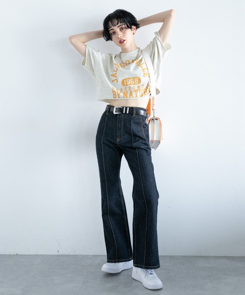 PAGEBOY（ページボーイ）の「カレッジショートT（Tシャツ/カットソー・レディース・チャコールグレー/オートミール/ターコイズブルー・FREE）」の20枚目の写真