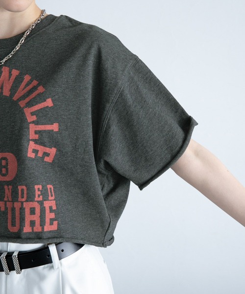 PAGEBOY（ページボーイ）の「カレッジショートT（Tシャツ/カットソー・レディース・チャコールグレー/オートミール/ターコイズブルー・FREE）」の9枚目の写真