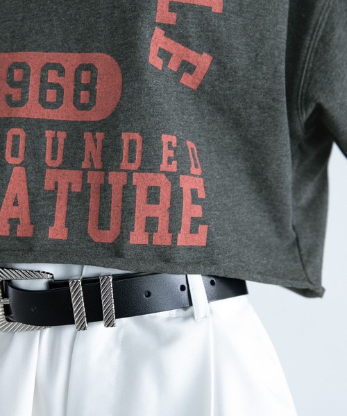 PAGEBOY（ページボーイ）の「カレッジショートT（Tシャツ/カットソー・レディース・チャコールグレー/オートミール/ターコイズブルー・FREE）」の10枚目の写真