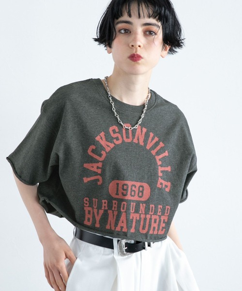 PAGEBOY（ページボーイ）の「カレッジショートT（Tシャツ/カットソー・レディース・チャコールグレー/オートミール/ターコイズブルー・FREE）」の21枚目の写真