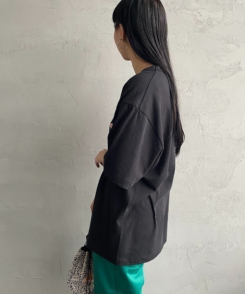 09M435◯ DANTON ホワイト ワンポイントロゴ ロンT カットソー L DANTON（ダントン）の「[DANTON/ダントン] ワンポイントロゴ