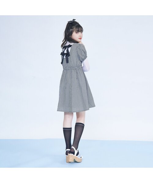 algy（アルジー）の「バックりぼんワンピ&シアーロンTセット（ワンピース・キッズ・ブラック/サックスブルー・MEDIUM/X-SMALL/SMALL/XX-SMALL）」の8枚目の写真