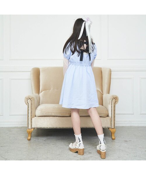 algy（アルジー）の「バックりぼんワンピ&シアーロンTセット（ワンピース・キッズ・ブラック/サックスブルー・MEDIUM/X-SMALL/SMALL/XX-SMALL）」の10枚目の写真