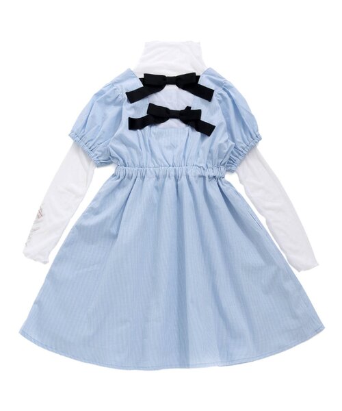algy（アルジー）の「バックりぼんワンピ&シアーロンTセット（ワンピース・キッズ・ブラック/サックスブルー・MEDIUM/X-SMALL/SMALL/XX-SMALL）」の19枚目の写真