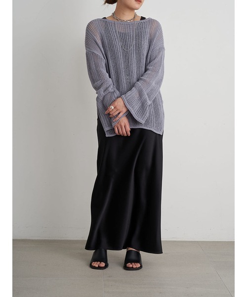 MIESROHE ミースロエ　シアーストライプベルスリーブニットTOPS MIESROHE（ミースロエ）の「sustainableシアーストライプベル