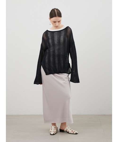 MIESROHE ミースロエ　シアーストライプベルスリーブニットTOPS MIESROHE（ミースロエ）の「sustainableシアーストライプベル