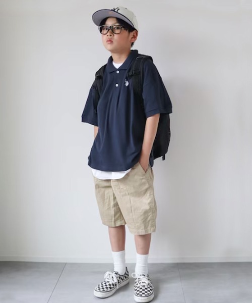 U.S. POLO ASSN.(ユーエスポロアッスン)の「【KIDS】【U.S. POLO ASSN/ユーエスポロアッスン】ワンポイント刺繍カノコオーバーサイズポロシャツ(ポロシャツ・キッズ・ダークグリーン/ネイビー/オフホワイト・120/140/150/100)」の20枚目の写真