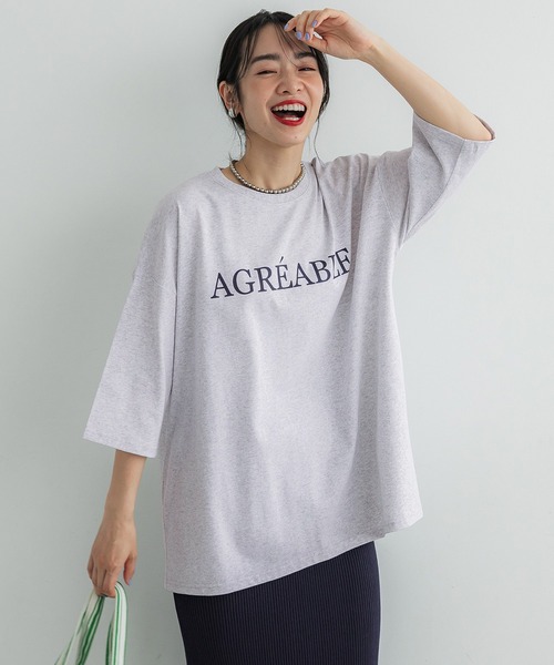 coca(coca)(コカ)の「綺麗見え天竺ビッグシルエットTシャツ(Tシャツ/カットソー・レディース・B/D/A/C・ONE SIZE)」の2枚目の写真