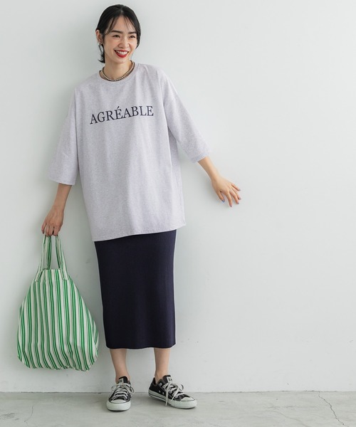 coca(coca)(コカ)の「綺麗見え天竺ビッグシルエットTシャツ(Tシャツ/カットソー・レディース・B/D/A/C・ONE SIZE)」の7枚目の写真