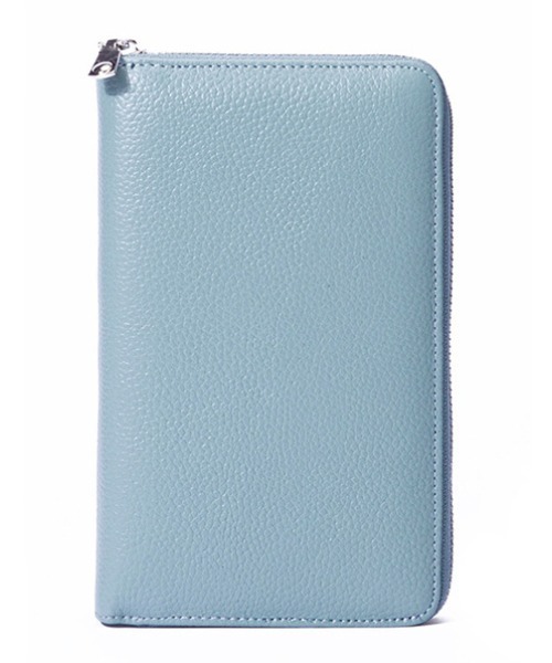 DEVICE（デバイス）の「【本革でたくさん入る】ラウンドファスナー レザー通帳ケース（パスポートケース・レディース・グレー/グレイッシュベージュ/ブラウン系その他/ブルー系その他・FREE）」の4枚目の写真