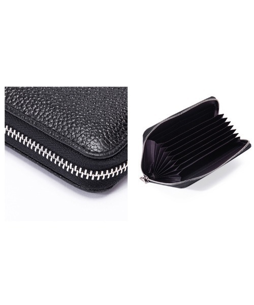 DEVICE（デバイス）の「【本革でたくさん入る】ラウンドファスナー レザー通帳ケース（パスポートケース・レディース・グレー/グレイッシュベージュ/ブラウン系その他/ブルー系その他・FREE）」の13枚目の写真