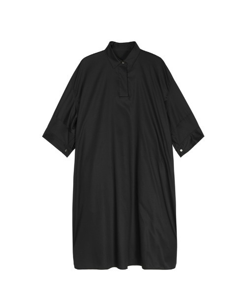 JNBY（ジェーエヌビーワイ）の「Minimalist Stretch-cotton Shirt Dress（シャツワンピース・レディース・ブラック/ホワイト/グリーン・36/34/38）」の19枚目の写真