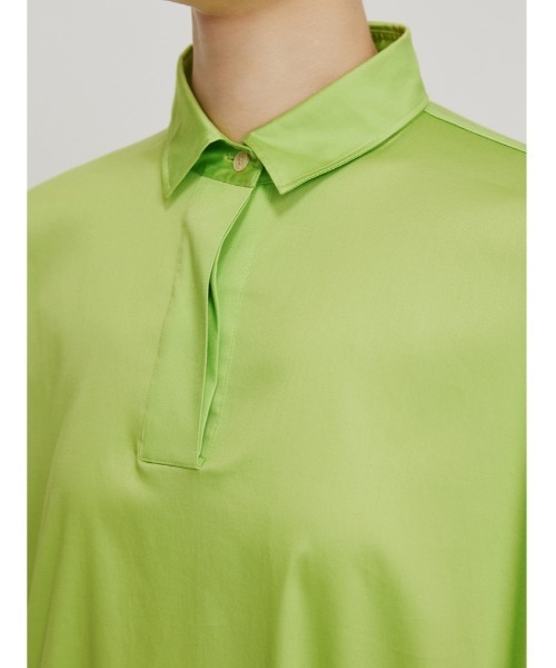 JNBY（ジェーエヌビーワイ）の「Minimalist Stretch-cotton Shirt Dress（シャツワンピース・レディース・ブラック/ホワイト/グリーン・36/34/38）」の7枚目の写真