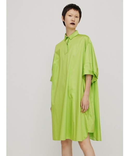 JNBY（ジェーエヌビーワイ）の「Minimalist Stretch-cotton Shirt Dress（シャツワンピース・レディース・ブラック/ホワイト/グリーン・36/34/38）」の4枚目の写真