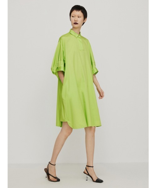 JNBY（ジェーエヌビーワイ）の「Minimalist Stretch-cotton Shirt Dress（シャツワンピース・レディース・ブラック/ホワイト/グリーン・36/34/38）」の5枚目の写真