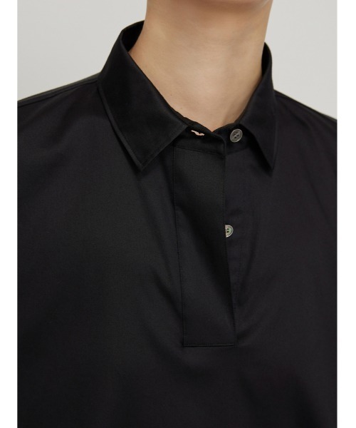 JNBY（ジェーエヌビーワイ）の「Minimalist Stretch-cotton Shirt Dress（シャツワンピース・レディース・ブラック/ホワイト/グリーン・36/34/38）」の17枚目の写真